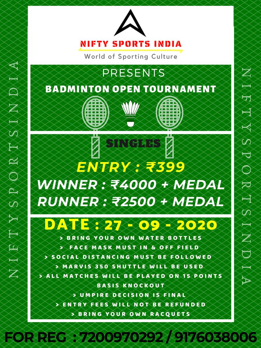 NiftySports's tweet photo. Get ready Badmintonist🤩
#niftysportsindia #niftysports https://t.co/PUhtrWcVv3