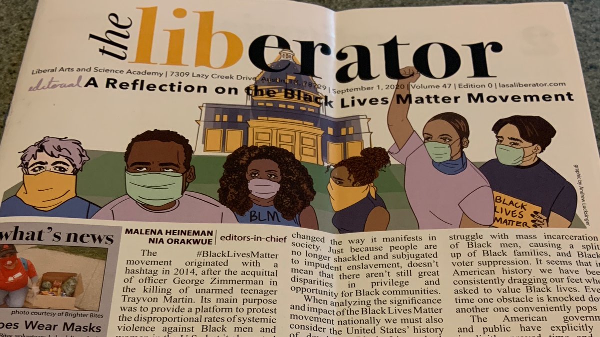 MrsSAWillie's tweet photo. 👀 What landed on my doorstep yesterday! 💙 Seeing those faces and reading your articles 💙 #BlackLivesMatter #lasaraptors #lasaliberator @lasahighschool @LasaLiberator https://t.co/qU299ofzbW