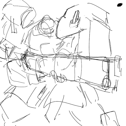 やはりモビルスーツはええな、迷わず描けそう 