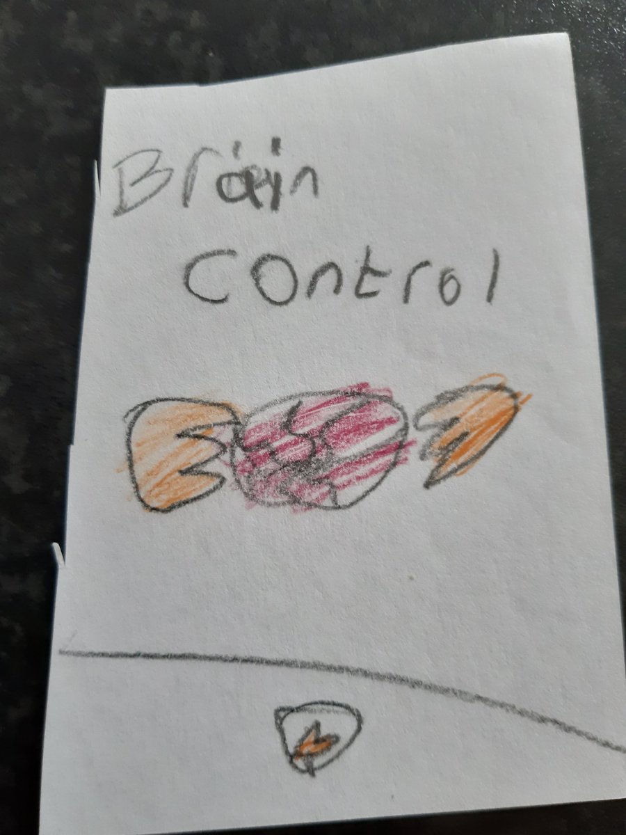 Day 30: Today we have "Brain Control" although I nearly had a card specifically designed to control "Brian" before I noticed the mistake and fixed it.Unfortunately kid me didn't think to use a rubber which is kinda the point of writing in pencil...
