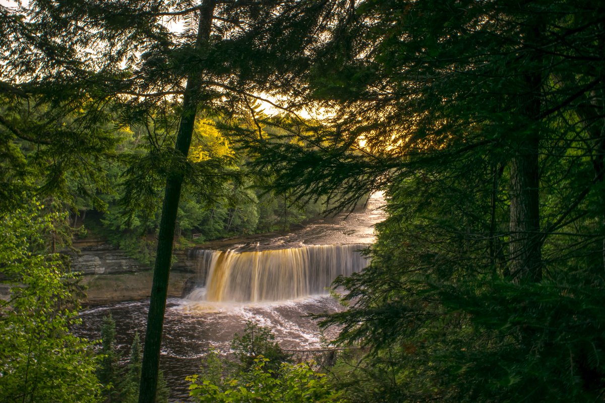 Fifth 906 Day photo: A summer evening at Tahquamenon Falls - the largest waterfall in the eastern United States. This is just a one hour drive from Bay Mills, south of Whitefish Point.
