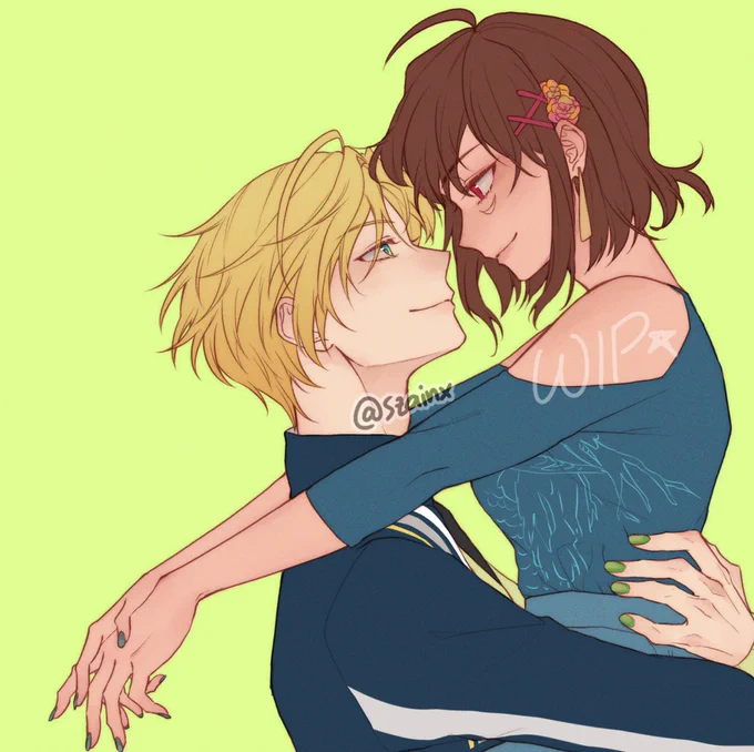 Too busy ;w;. Might as well post a WIP. It's Satan and @NemiZeiya `s MC! 
.
#obeyme #ObeyMeSatan 