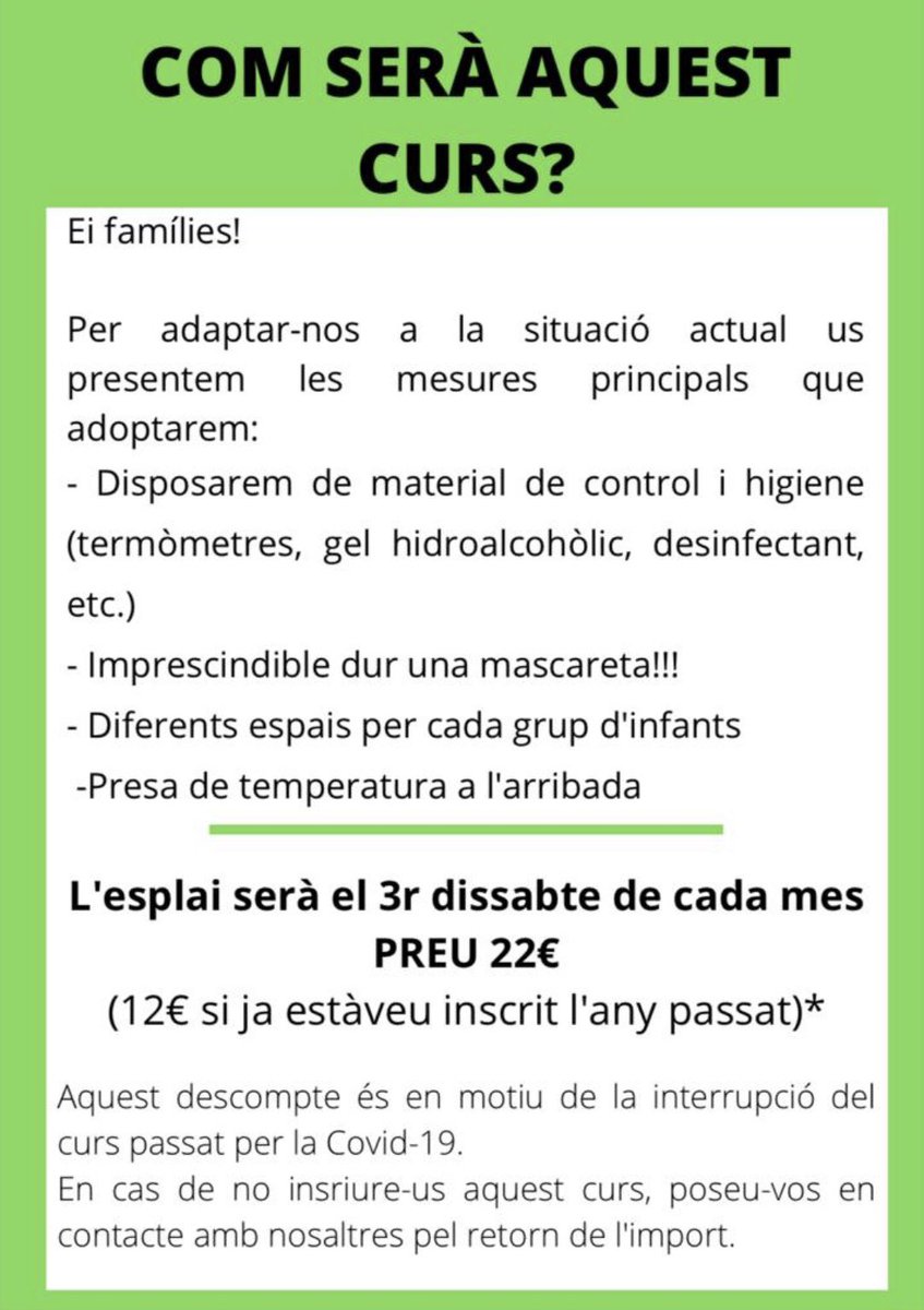 GCEsparver's tweet photo. TORNEM🥳

Aquí podeu llegir algunes de les mesures que prendrem per garantir que l'esplai sigui segur!

Com sempre, gràcies per la confiança🥰 https://t.co/cWZ9OkD4O8