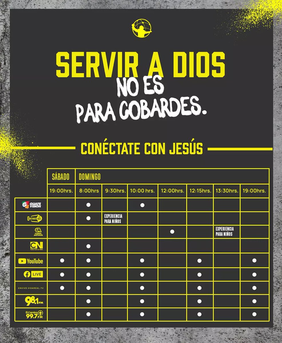 CLAUDY_LEMUS's tweet photo. Si no tienes una iglesia donde congregarte cordialmente invitados para conectarse en cualquiera de estos horarios, Dios quiere hablarte @VidaRealTV #Levantemonos vamos a construir #Nehemias https://t.co/sEkTLXcZDV