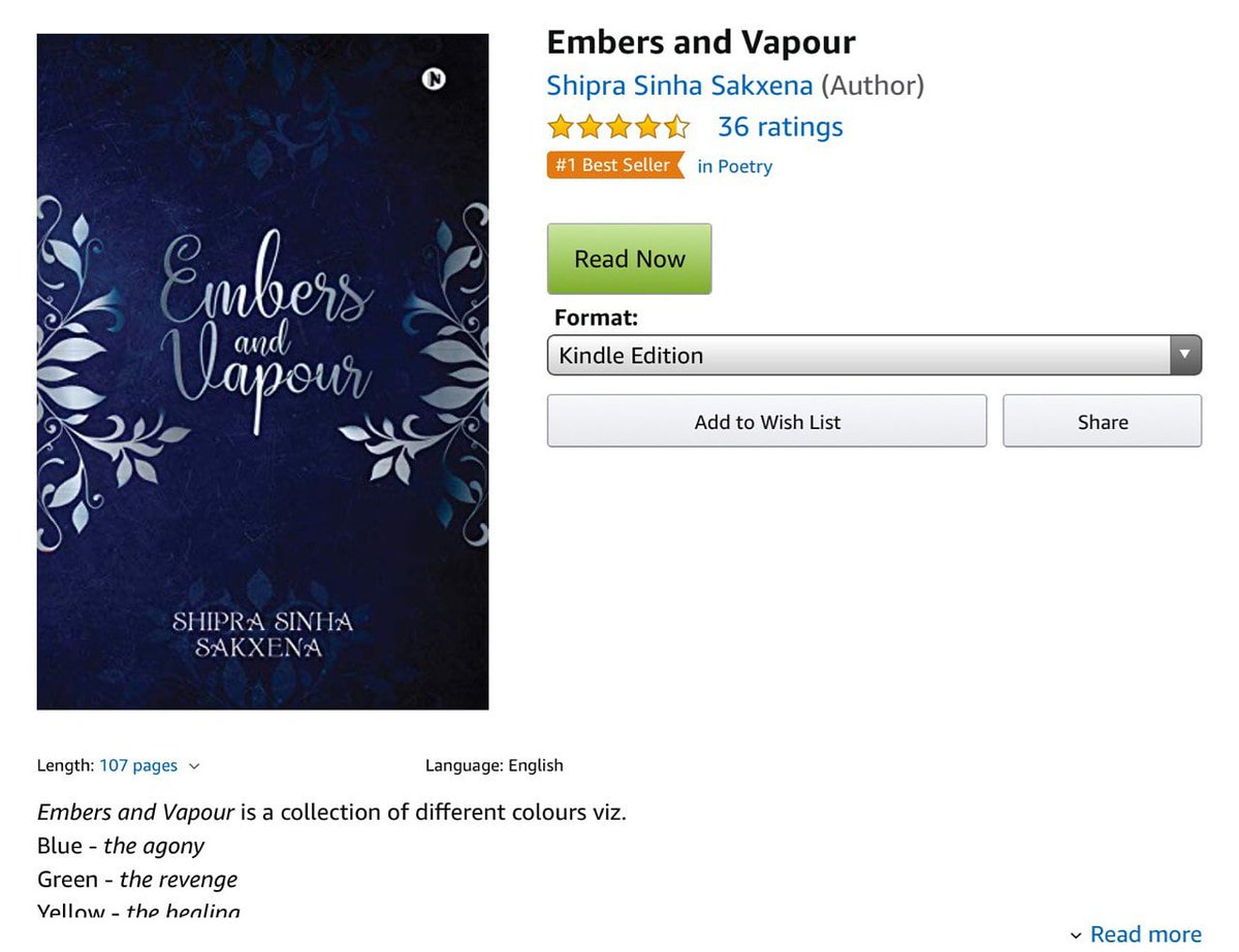 shipra_author's tweet photo. #bestseller for third consecutive week🥳
#embersandvapour 
Thank you peeps😍
#newbook #authorsofinstagram #lovepoems #bookreader #sunday #poeticthoughts
https://t.co/Ttupips63t https://t.co/Q8DKHSrmj8