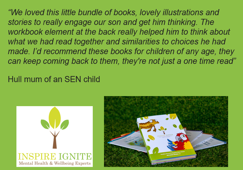 We've received this lovely review of our books from a local mum who's child has special educational needs. Great to see our books helping in all families. 
If you would like to buy a pack you can find them on our website here - inspireignite.co.uk/newshop/