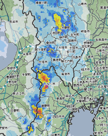 ট ইট র 東海岐阜天気 情報室 現在は いなべ市や揖斐川町 三重と滋賀の県境付近に発達した雨雲 三重 北中部では 土砂災害警戒レベル3に相当するエリアがあります また 四日市市 桑名市 東員町など 中小河川の水位がやや高い状況です 今後も引き続き