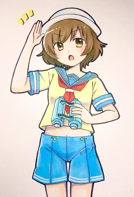 #ガルパン版深夜のお絵描き60分一本勝負#ガルパン版深夜のお絵描き60分一本勝負_20200906お題「秋山優花里」°・ 