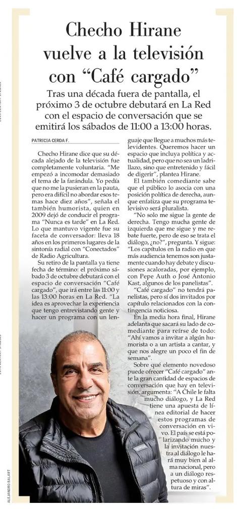 LaRedTV's tweet photo. Bienvenido @chechohirane https://t.co/mckbYbvBMr