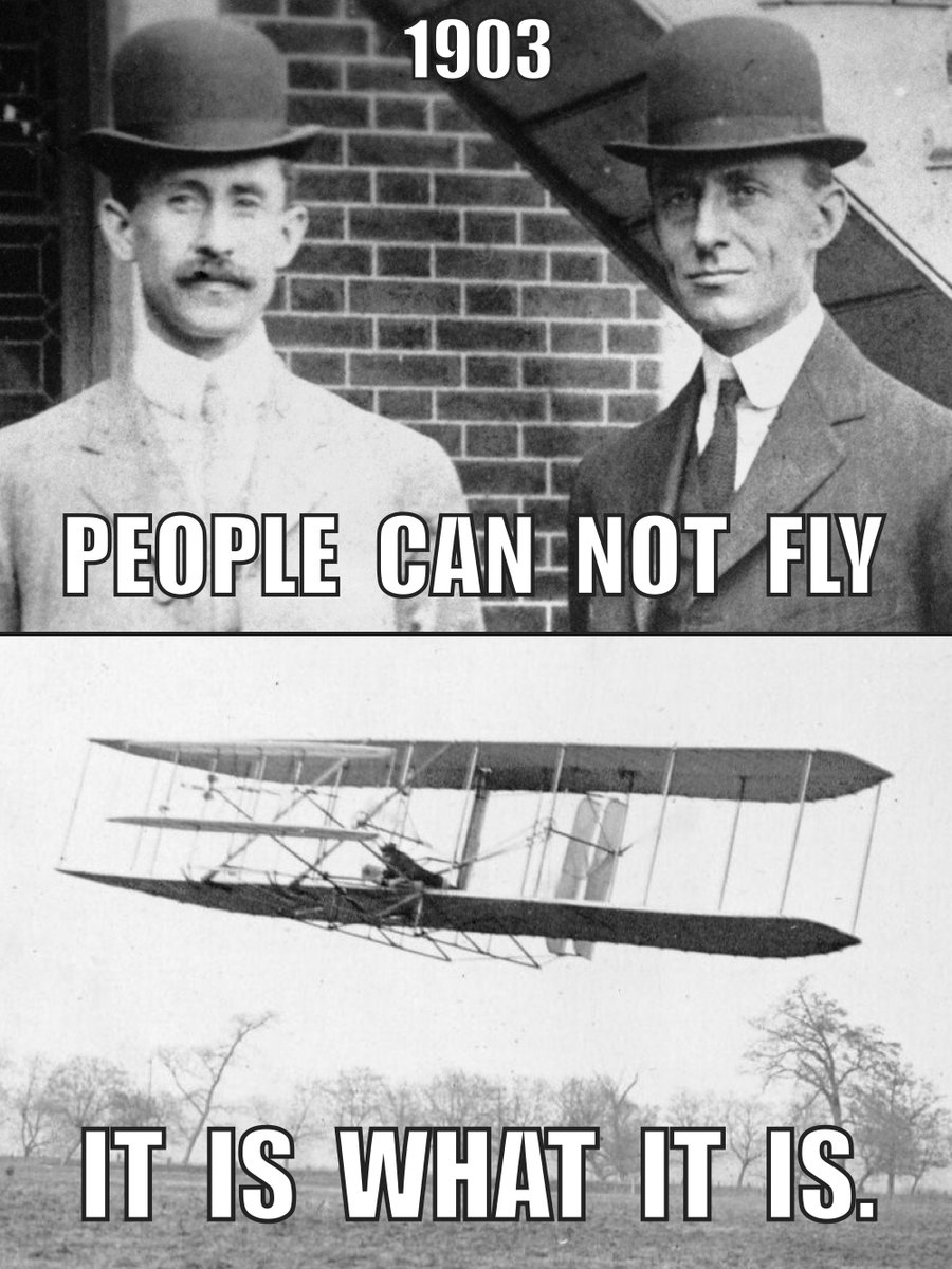memeiswhatitis's tweet photo. IT IS WHAT IT IS: American History.
Profiles in Not Giving a F*ck, #29 - Orville &amp; Wilbur Wright.

"I got more thrill out of flying before I had ever been in the air at all, while lying in bed thinking how exciting it would be to fly." (Orville Wright)

#DonaldTrump #ItIsWhatItIs https://t.co/eTEPiQqbVi