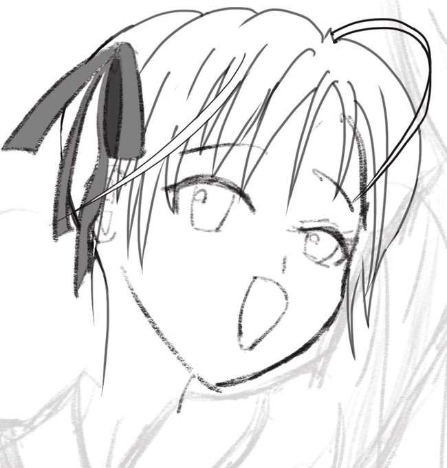 顔, 結構好きな感じで描けた. 