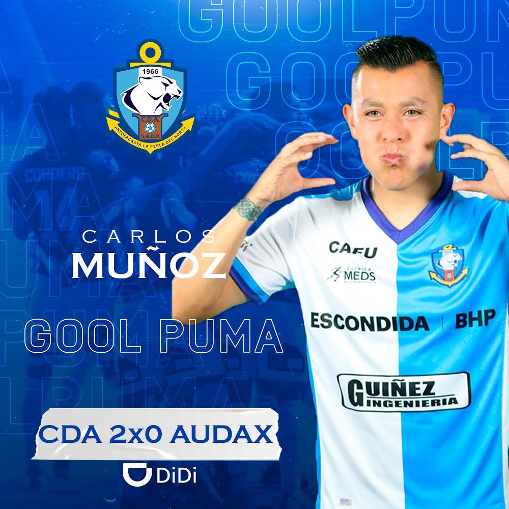 ClubAntofagasta's tweet photo. Iluminado desde el cielo, Carlitos 💙
Nuestro goleador aumentó desde los 12 pasos 😍
Felicidad, eso es lo que Carlos nos da 🎵
#CDA #VamosCDA #CDAAUDAX #JuntosHaremosHistoria https://t.co/qfstooxAM1