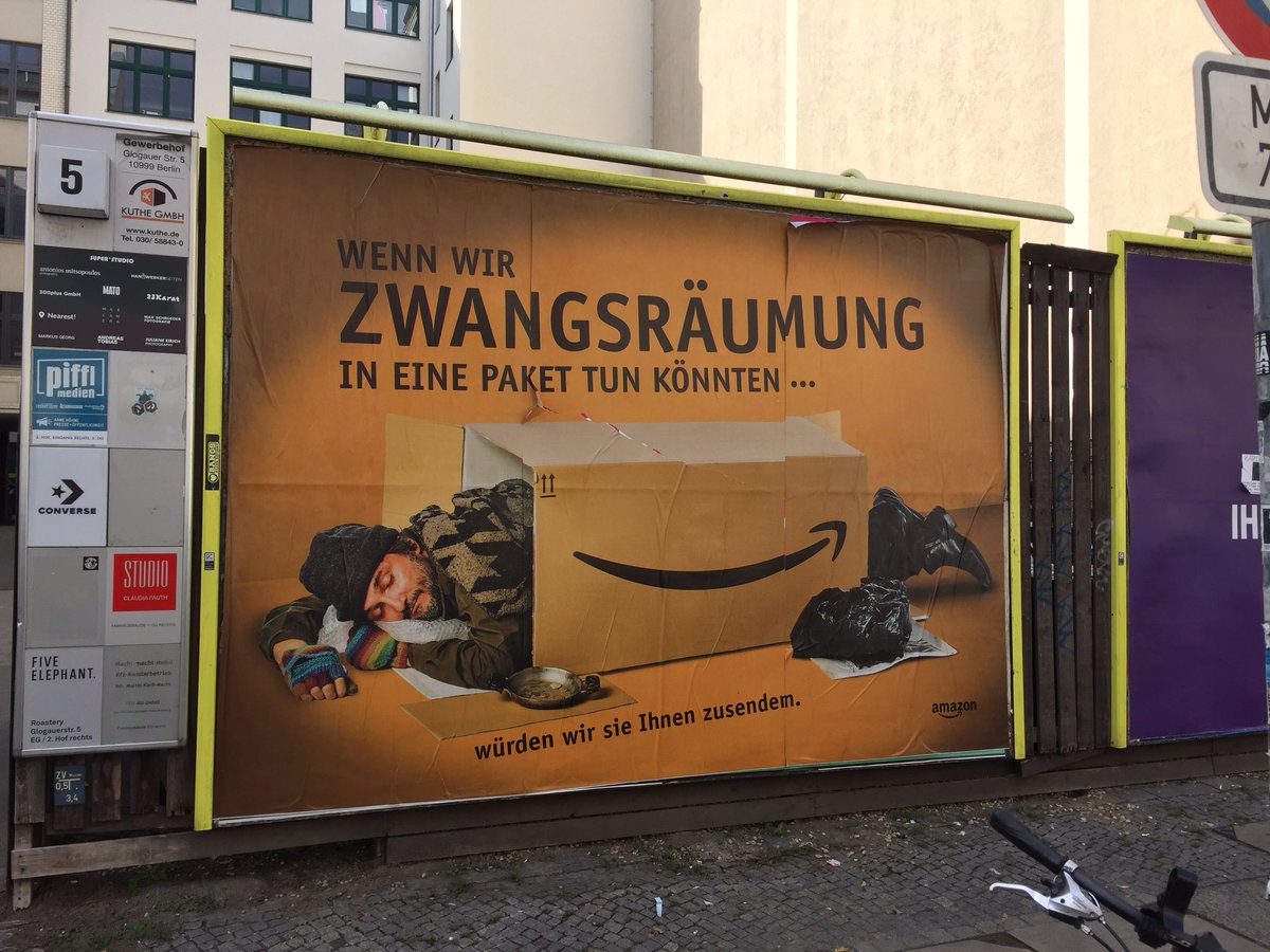 danyellow20's tweet photo. Kund*innen, denen Amazon gefällt, kaufen auch Zwangsräumung @amazonDE @bizimkiez @BuendnisZRV @MietenwahnsinnB @StoppAkeliusB @mietenVEberlin https://t.co/gP9cDjYvVv