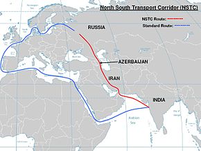 • भारत, ईरान और रूस ने 2002 में इंटरनेशनल नार्थ साउथ ट्रांसपोर्ट कॉरिडोर (INSTC) का प्रोजेक्ट शुरू किया जिसमें भारत के मुम्बई से निकल कार्गो ईरान के बंदर अब्बास पोर्ट से सेंट्रल एशिया होता हुआ रूस तक जाता है। यह 7200 किमी लंबी परियोजना व्यावसायिक प्रयोग हेतु लगभग तैयार है।