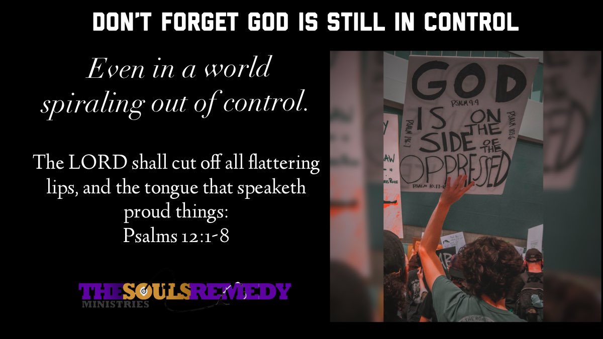 AntiochAME's tweet photo. In the face of the world spiraling out of control, let’s not forget #God is still in control! The world’s unstableness is causing #mental turmoil. God’s word is flawless. He arise and protect us from the maleficent (Ps. 12:5).  Read more 👉🏾 https://t.co/r8RBLnxbWL
#faith #pray https://t.co/ktyyj3TT2M