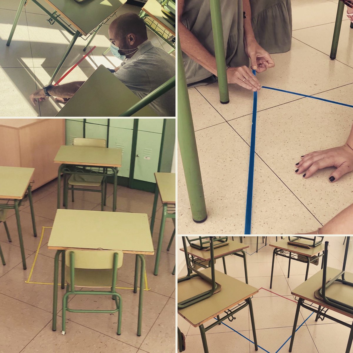 ColBernadette's tweet photo. Geometría para el COVID19
Aprovechando la geometría hemos conseguido cumplir con las normas de seguridad en el aula (1,5 m de distancia) y salvaguardar los grupos de trabajo cooperativo. #educacion #aprender https://t.co/EcEfB0gSxV