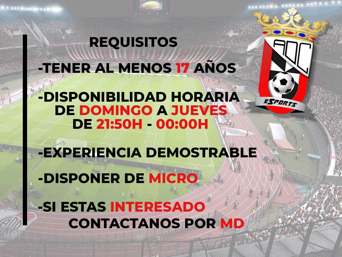 keytech_tienda's tweet photo. ⚽️Pruebas en la @ADCeutaeSports⚽️

👀 Este domingo último entrenamiento antes del torneo con premios #Valhalla y buscamos: 

👉 1 Portero
👉 1 MC o MCD

📨 Interesados MD
🔃Rts se agradecen
ℹ Requisitos: disponibilidad y Experiencia demostrable https://t.co/iIhukVfHfP