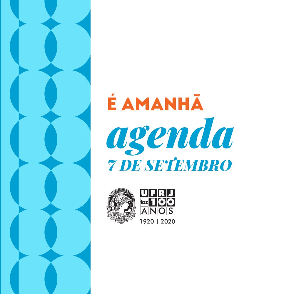 ufrj's tweet photo. Amanhã, 7 de setembro, a UFRJ, completará 100 anos. 

Acompanhe nossa programação virtual a partir das 17h no canal do Youtube do Fórum de Ciência e Cultura. Ative o lembrete: https://t.co/womXL3MqoU

Participe usando as hashtags #UFRJFaz100anos e #SerUFRJ
#NossaHistoriaSeuFuturo https://t.co/SnXvux8x9j