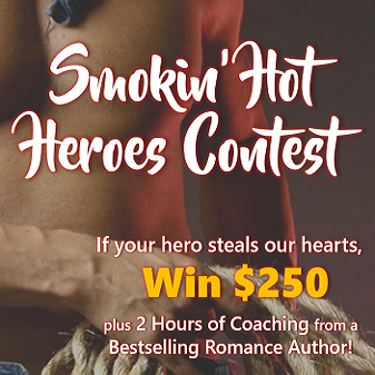 Hurry! Enter our Smokin' Hot Heroes #WritingContest for #Romance! Grand prize: $250! (7 prizes in all.) Open to unpublished &amp; #selfpub authors. Only the first 1,000 entries eligible for judging. Learn more: ow.ly/IDK350Bjit0
#WIP
#romancewriter
#romancereads
#amwriting