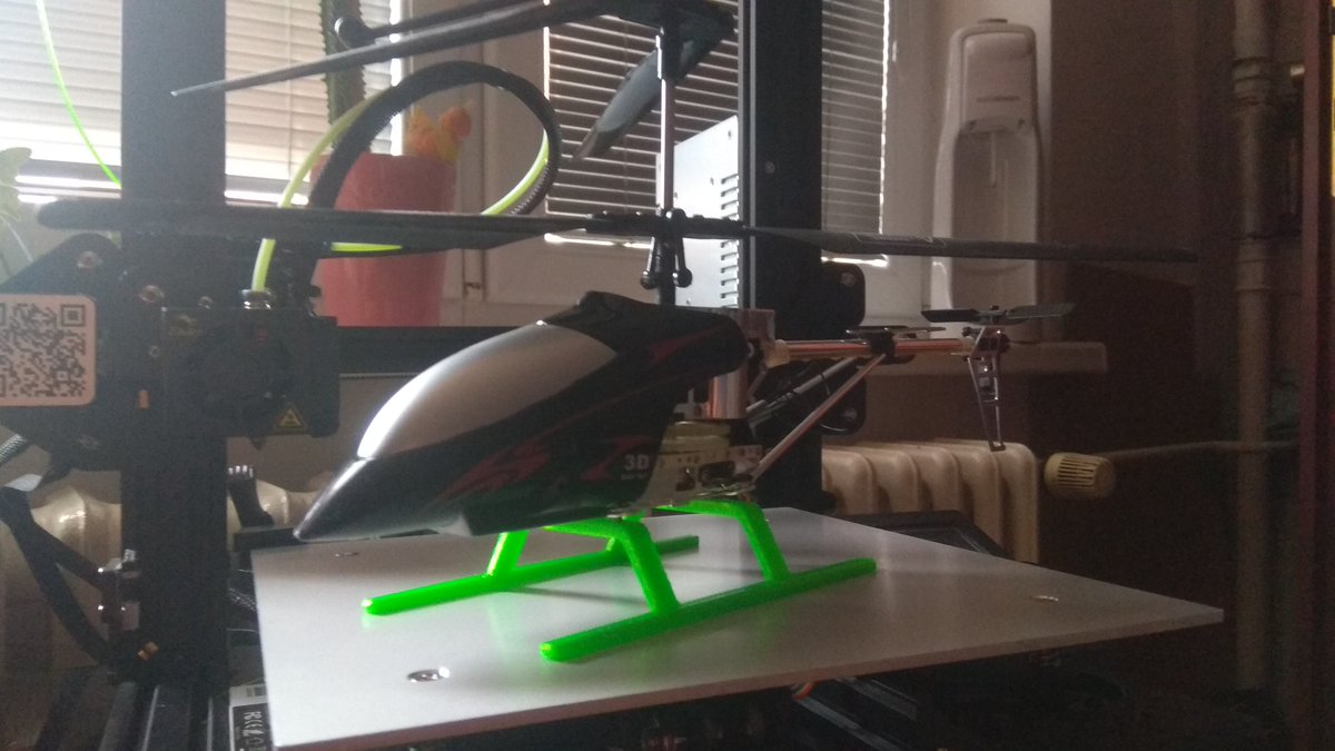 No_one6234's tweet photo. #3dprinted and #design ed new landing skids for my #RChelicopter. 

#3Dprinting #3Dprint #helicopter #rc #ender3 https://t.co/UVl1sHm9uK