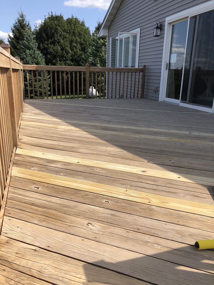 KyraMatkovichHR's tweet image. Crazy storms starting at about 3am - 12hr after staining the deck. Hopefully it was dry enough to resist water. Otherwise we start the entire process all over again. (Replaced the rotted &amp;amp; warped boards w/new. No one wants to fall through the deck.) #DIYproblems #HRShenanigans