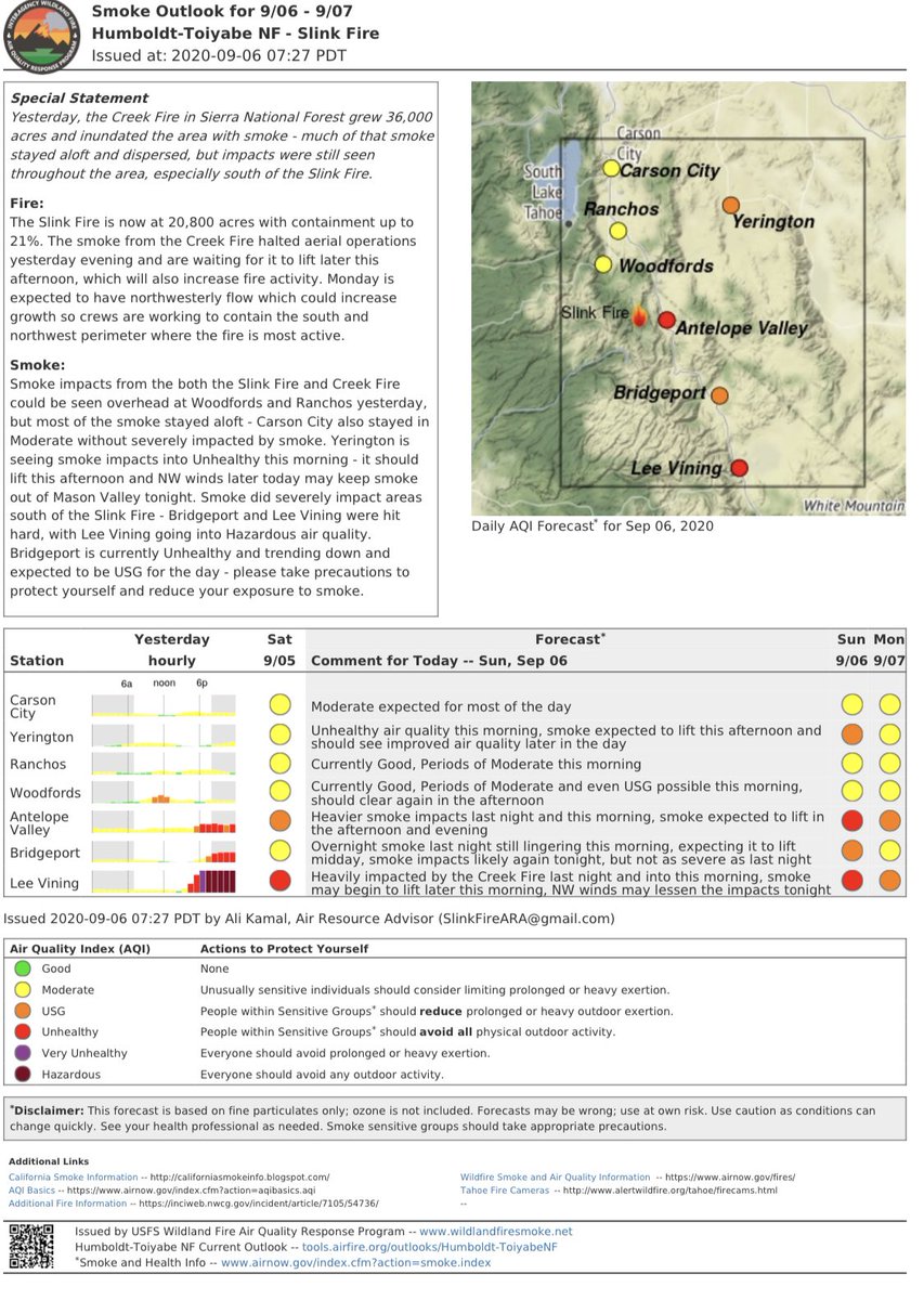 NevDCNR's tweet image. See below for very helpful info with the latest smoke forecast smoke forecast. Stay safe, everyone! #slinkfire