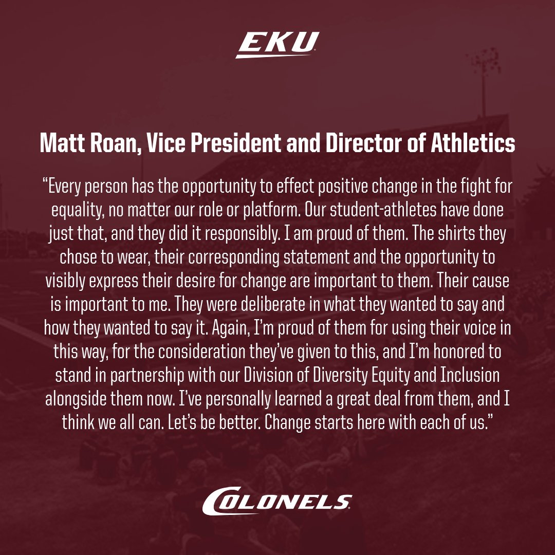 EKUSports's tweet photo. “Change starts here.” https://t.co/SaxEKb44T4