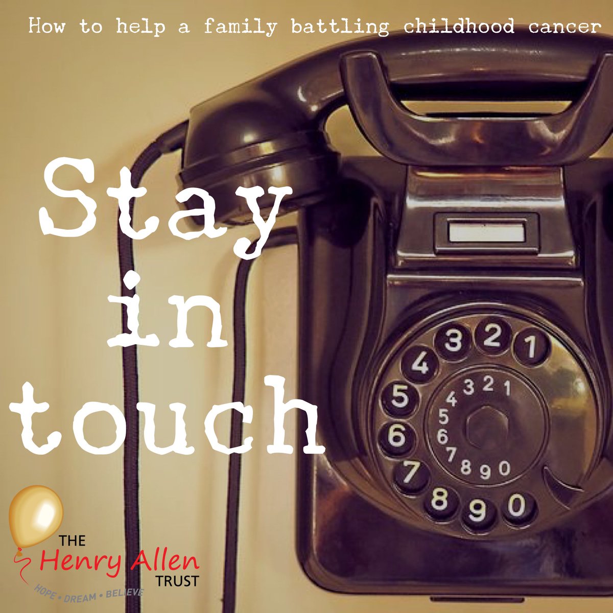 Henryallentrust's tweet photo. Day 6 - Stay in touch... Pick up the telephone and let them hear your voice 📞
Schedule a weekly call to catch up! The difference it will honestly make 🤷♀️
#childhoodcancerawareness
#THATSupport
#TeamHenry https://t.co/S2uD3M0Tff