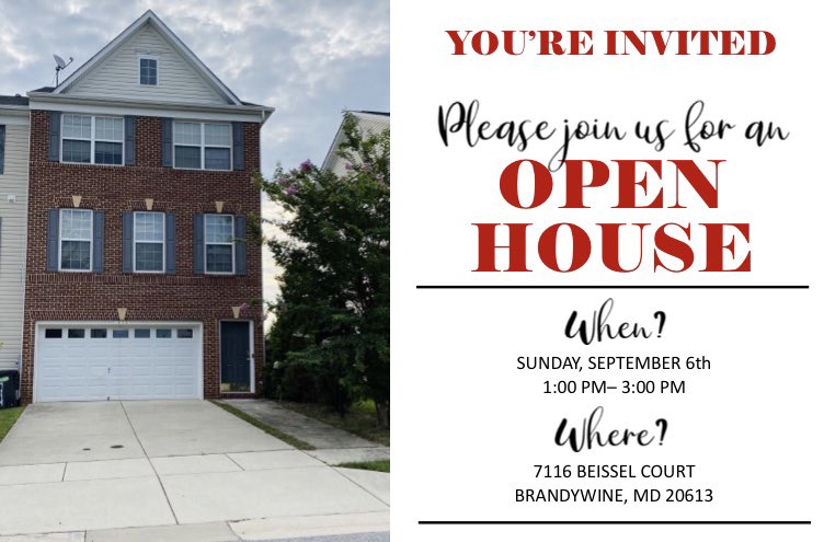 iamrilicia's tweet photo. Open House today 1-3p!
#openhouse #activelisting #homeforsale #pgcountyhomes #realtor #realtorlife https://t.co/axHp1PcCbG