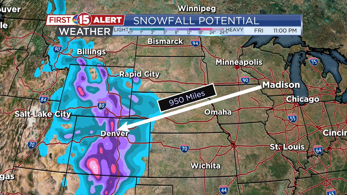 wmtv15news's tweet photo. SUMMER SN❄W

Think our weather is crazy? Parts of Colorado will go from the 90s this holiday weekend to snow next week! Heavy, wet snow will fall across parts of MT, WY and CO early next week. https://t.co/2STIxm2Mio