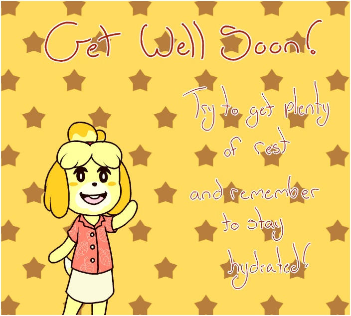GraveCoal's tweet photo. A gift I had done up a while ago for someone who wasn't feeling well.
#AnimalCrossing #ACIsabelle https://t.co/SnH2otjFo8