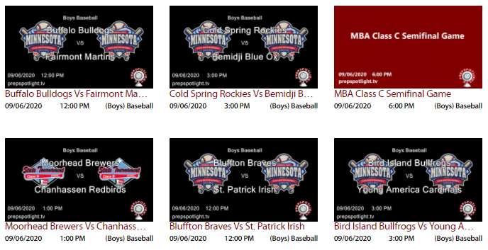 NSPNminnesota's tweet photo. ⚾️Full lineup of @MinnBaseball State Tournament games today including the FINAL 8 in @SpfdMilroy2020 and the @mbastateb2020 CHAMPIONSHIP!

📺Stream LIVE on https://t.co/6Wj2SoDmbX https://t.co/IMk71yyfrr