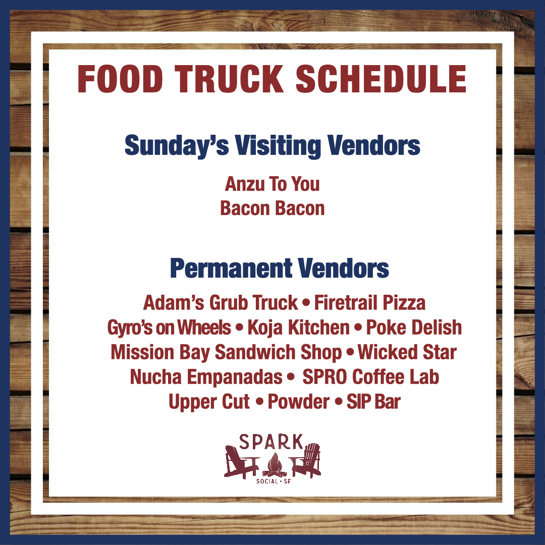 SPARKsocialSF's tweet photo. #labordayweekend forecast: 🌡️80° with a 100% chance of ❄️SNOW from @PowShavedSnow 🍧
Plus @anzutoyou @BaconBaconSF @adamsgrubtruck @gyrosonwheels7 @firetrailpizza @KoJaKitchen @nuchaempanadas @pokedelish @WickedStarSF SPRO Coffee Lab, Mission Bay Sandwiches, Upper Cut &amp; Sip Bar! https://t.co/6F5QcI9Qmc