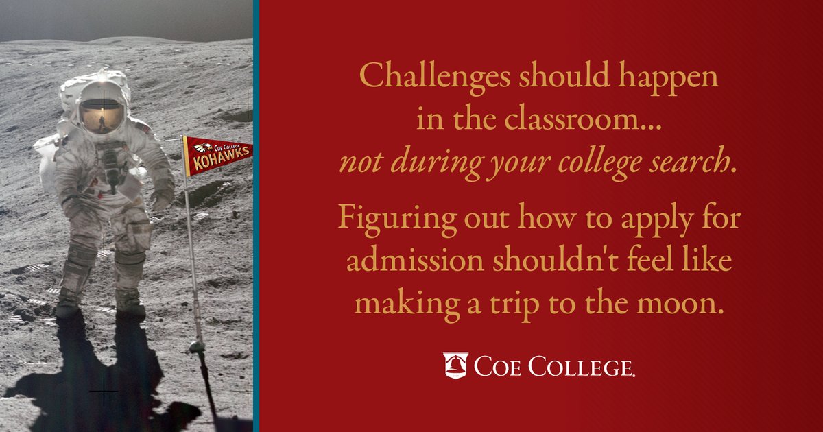 CoeCollege's tweet photo. We've made applying for admission as streamlined as possible at Coe. Incoming students can apply online at https://t.co/Ablk6KXShU or https://t.co/YbrXRrZeDq to be automatically considered for scholarships up to $30,000 per year. https://t.co/8mfzM3JvqE