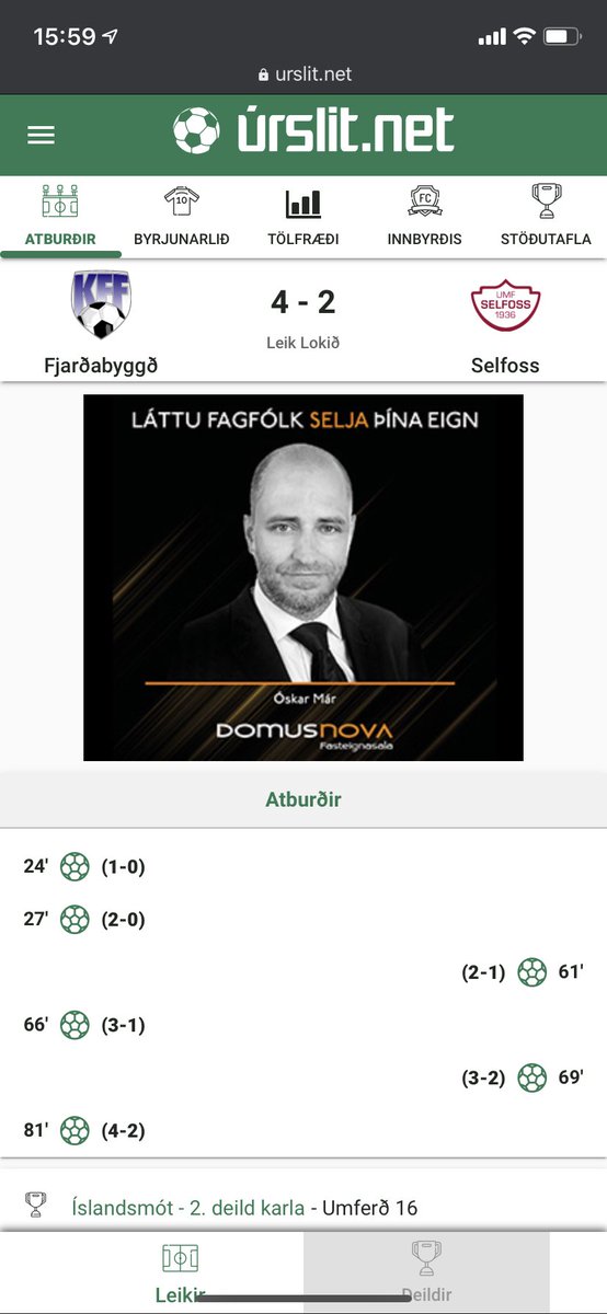 Einhver meistari fyrir austan með free comedy og er að mata <a href="/Urslitnet/">Úrslit.net</a> með röngum upplýsingum 
0-1 sigur Selfoss staðreynd :)