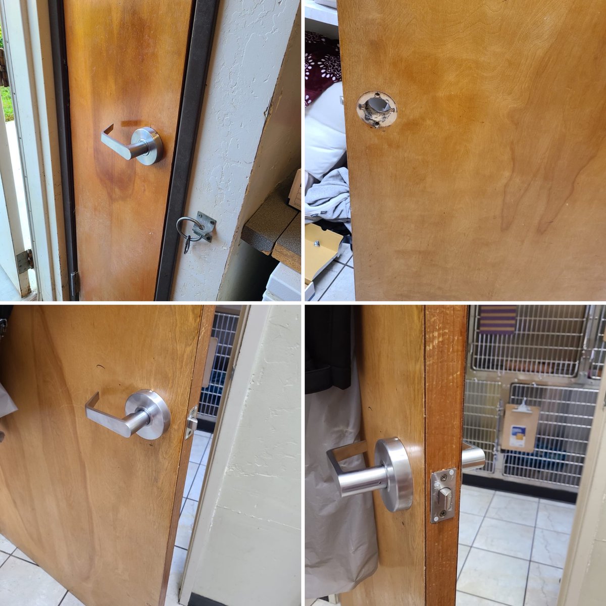 7Daylocksmiths's tweet photo. Installation of a commercial lever lock on a business door 
we are open during the COVID-19 STAY HOME STAY SAFE OUT THERE
#locksmith #locksmithsandiego #sandiegolocksmith #locksmiths #emergencylocksmith #247locksmith #locksmithnearyou #locallocksmith #yourlocallocksmith #Auto https://t.co/v1OhHIMTME