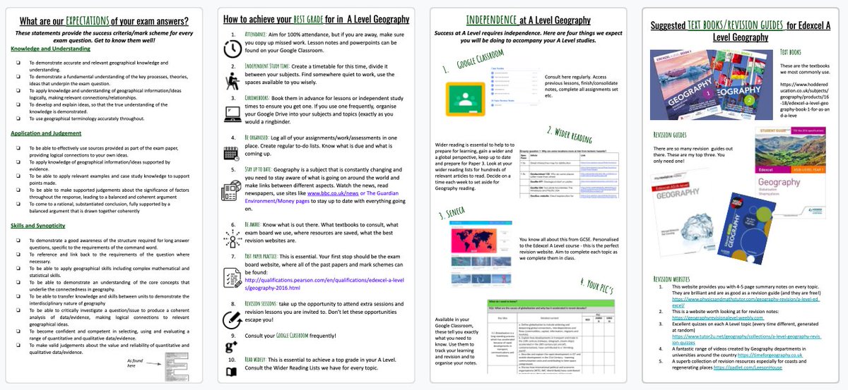 geoghall's tweet photo. Intro to A Level booklet: Aiming to ensure our Yr 12's as informed as possible from the very start #beindependent #geographyteacher https://t.co/ev2589B7MB