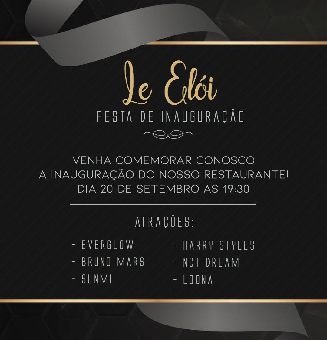 LeEloirp's tweet photo. ⠀
     É com muito prazer que anunciamos a Festa de Inauguração do Le Elói!

     Contamos com a presença de artistas sensacionais e, claro, esperamos todos vocês participem dessa festa tão esperada por todos nós!

INGRESSOS: https://t.co/Niq85UVwBH https://t.co/z6TgwY9uE7