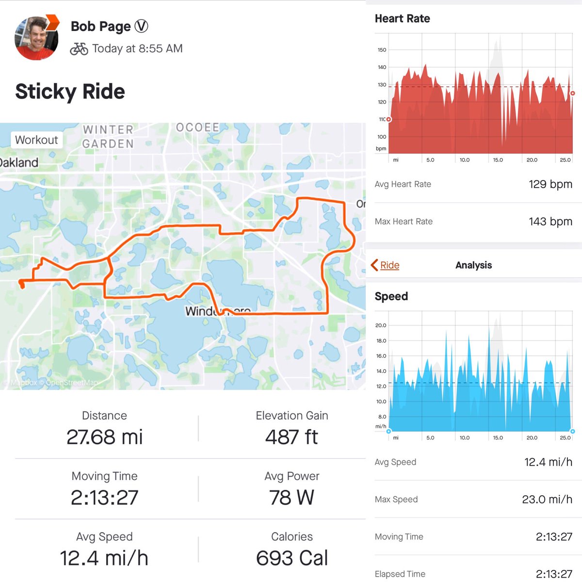 bob_page's tweet photo. Out the door with no real plan other than to see how it goes after yesterday’s 36mile ride. Ended with a lil over 27miles and feeling good. Just so good to be outside and moving. Right in the pool post ride and that felt amazing. 
#ZeroQuit
#MCRC4Life
#NoExcusesDoTheWork https://t.co/EgB2n65fjL