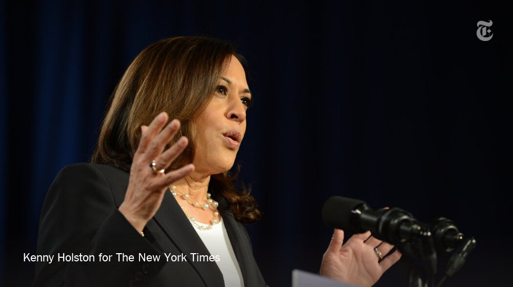 nytimes's tweet photo. Sen. Kamala Harris said she would not trust a coronavirus vaccine promoted by President Trump and instead would wait for medical experts to confirm the vaccine was safe before she received an inoculation. “I would not take his word for it,” she said. https://t.co/m2n0lrUroV https://t.co/SpIOEUdZE2