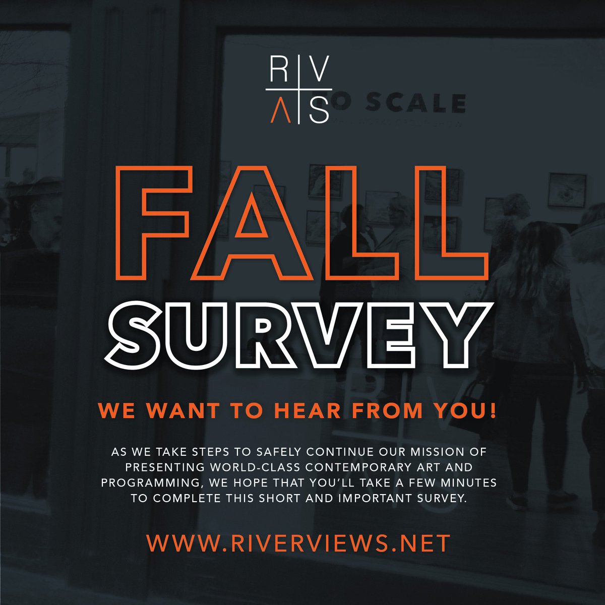 riverviewsart's tweet photo. Like you – the staff at Riverviews Artspace is still adjusting to our ever-changing world, in the wake of COVID-19. As we take steps to safely continue our mission, we hope that you’ll take a few minutes to complete this short and important survey. 

https://t.co/VAHaUddmKh https://t.co/qMneWrsFkD