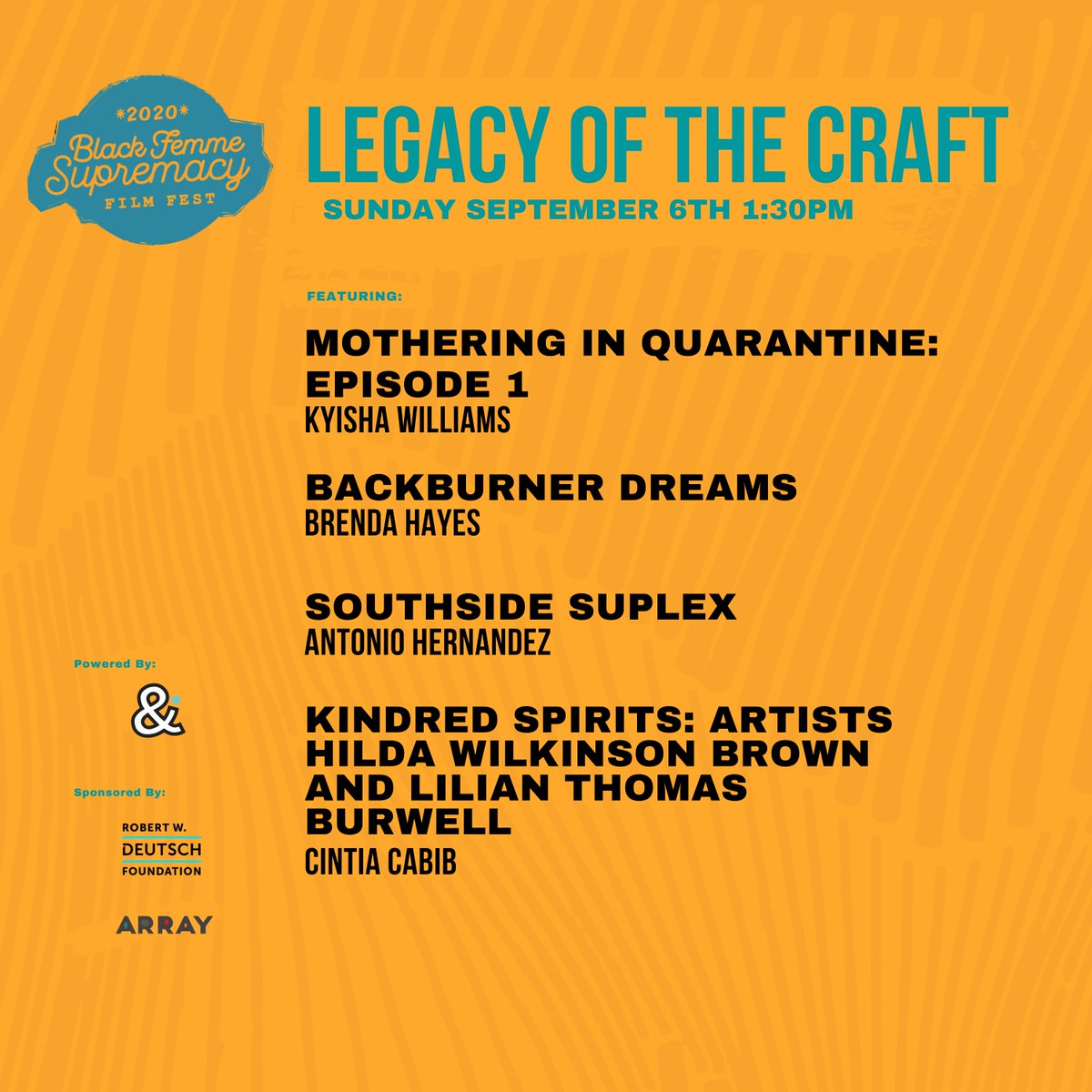bfsfilmfest's tweet photo. #LegacyofCraft #bfsff20 #bfsfilmfest
These shorts grapple with what happens when given the chance to revisit past dreams, having to temporarily pause them in the middle of a pandemic and making it happen despite the obstacles.
@kwtalkshealth @KinSpiritsFilm @electric_LLAMA https://t.co/kDdQeL18iS