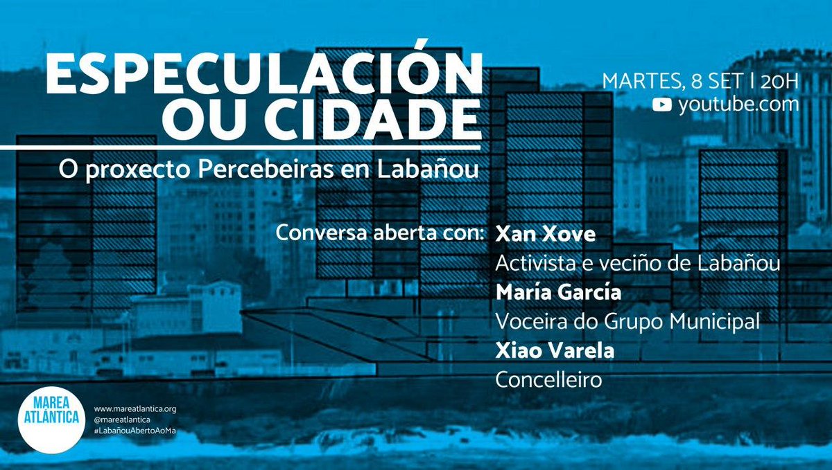 Este martes, falamos de #Percebeiras nunha conversa aberta. Queres saber máis sobre o pelotazo que se prepara en #Labañou? Pois vémonos en Youtube, onde poderás participar coas túas preguntas. 

🗓 Martes, 8 de setembro.
🕗 20.00h. 
📹 youtu.be/paPTrITCQvc