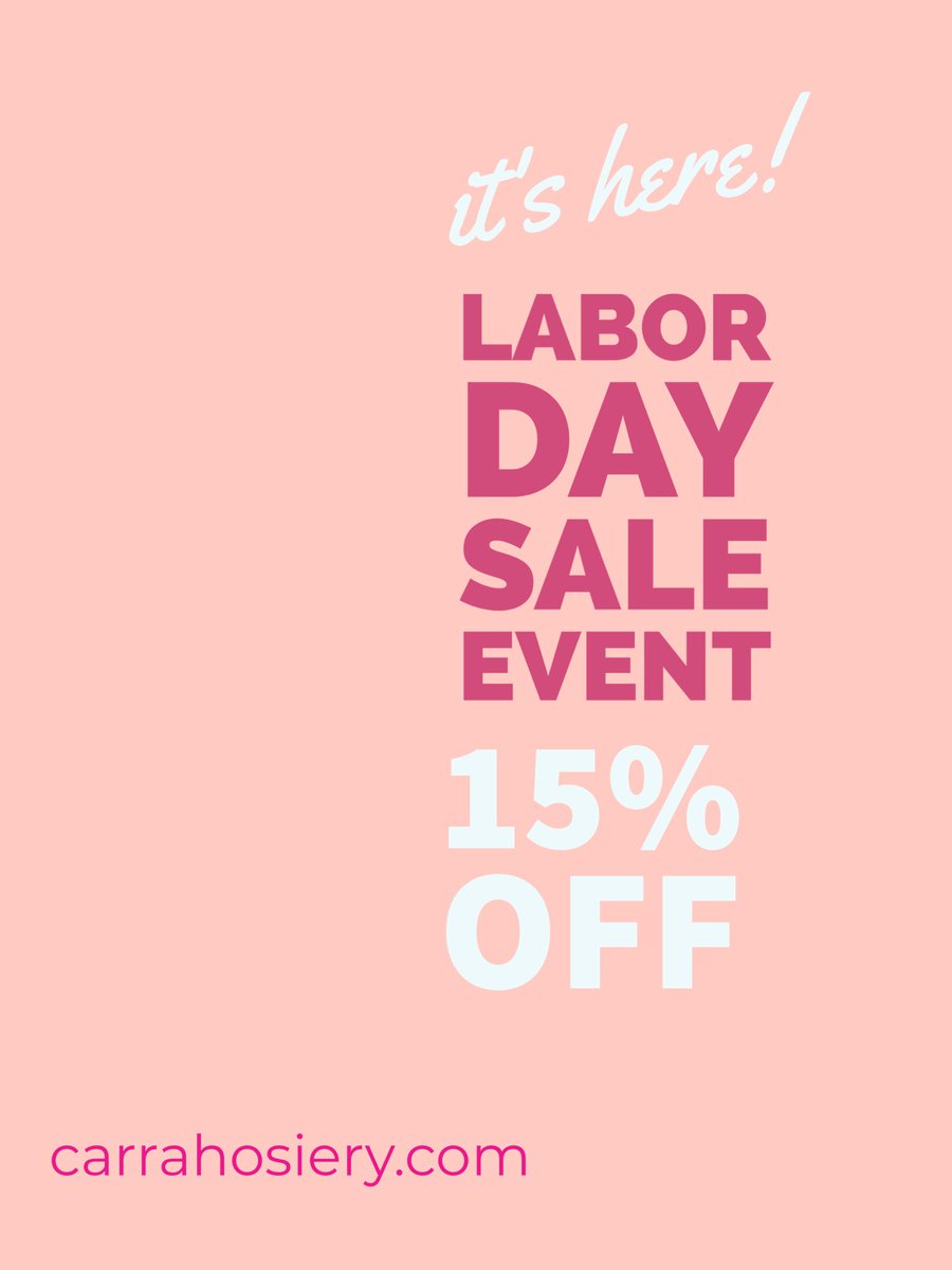 CARRAHosiery's tweet photo. STOCK UP!🥳
STOCK UP!🥳
Our Labor Day Sale is here!!! All items are marked down- no code needed! Perfect time to stock up on your legwear! 🛍🛍https://t.co/pgrpuNehUi
#labordaysale #labordayweekend #hosieryaddict #sale #carrahosiery https://t.co/4KFjGpvlJq