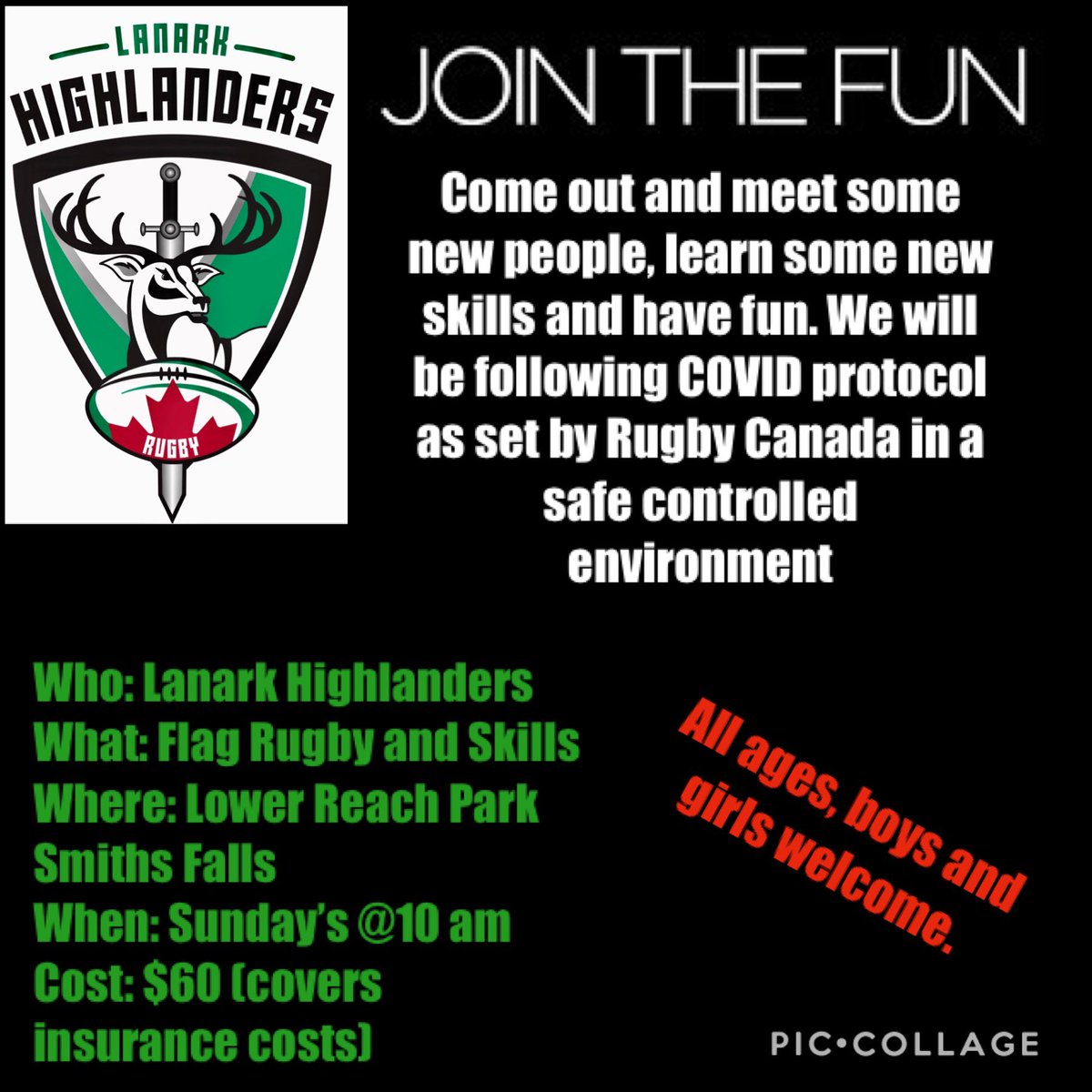 Phase 3 is now in place. <a href="/LanarkRFC/">Lanark Highlanders RFC</a> will be running Flag Rugby starting Sunday Sept 13 at 10am at Lower Reach Park is Smiths Falls. Come join the fastest growing club in Eastern Ontario. Everyone welcome. <a href="/RugbyOntario/">Rugby Ontario</a> <a href="/eorugby/">EasternOntarioRugby</a> <a href="/RugbyCanada/">Rugby Canada</a>