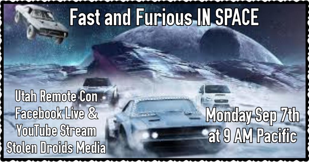 eilfmovies's tweet photo. WE are starting off @UtahRemoteCon Monday morning (Labor Day) at 9 AM Pacific with our panel Fast and Furious IN SPACE!!!
Please join our crew, get some sweet swag & help raise �� to cure cancer at:
https://t.co/YbnY5bzh5s
#utahremotecon #fastandfurious #F9 #castaways https://t.co/VwzFMIYpPA