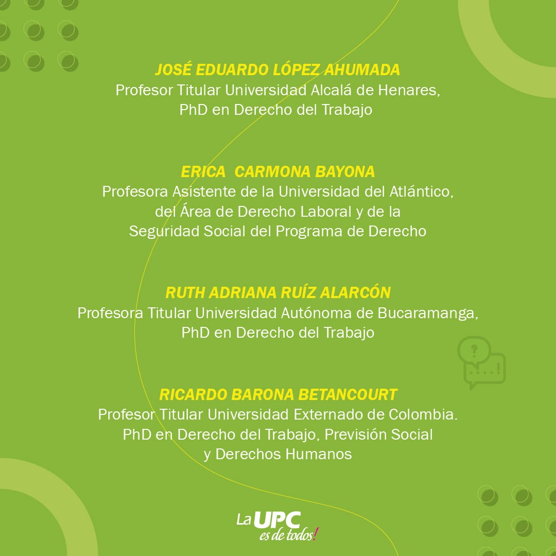 JorgeRestrepoP's tweet photo. Estimado egresado upecista, los invito a que hagan parte de este conversatorio llamado «Pandemia, Teletrabajo, Protección Social y Análisis de Estado y Gobierno» que ha organizado la @Unipopularcesar. Debemos estar en constante formación, sobre todo en estos temas de vanguardia. https://t.co/1rpJ7kazlA