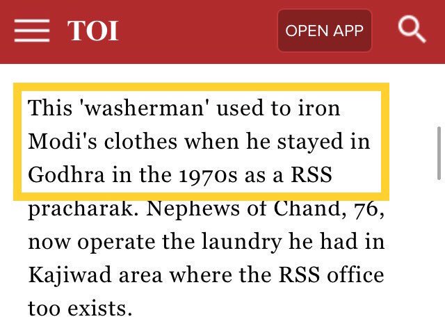 Rasode ka Factchecker  @zoo_bear Fact Checked PM Modi's claim of his washerman.Modiji used to wash his clothes, but had a washerman to Iron his clothes.But Congress IT Cell coolie had to run propaganda.