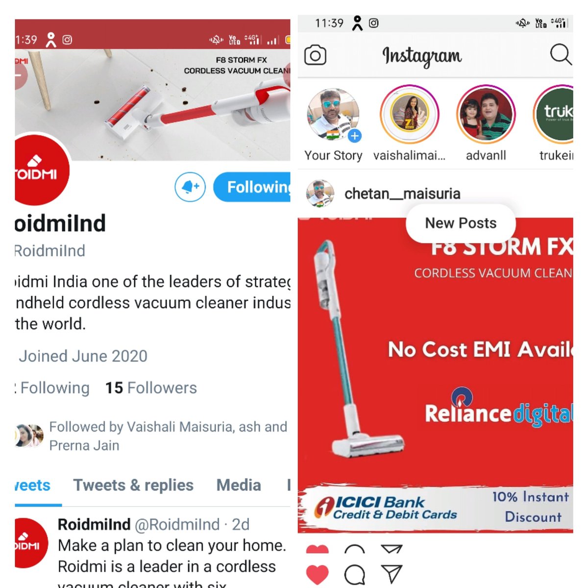 MaisuriaChetan's tweet photo. @RoidmiInd @RoidmiOversea Done team
Like👍
Share👌
Follow ✔️
https://t.co/8RQ8pr1ER8
https://t.co/Vt1stKXdJu
#RoidmiIndia #Giveaway #CordlessVacuumCleaner #Contest
#VacuumCleaner #VacuumCleanerForHome #HomeCleaning #CarCleaning #LuckyWinner #VacuumCleanerForCar #Like #Share #Follow
@VaishaliMaisur2 https://t.co/5ZFowfijut