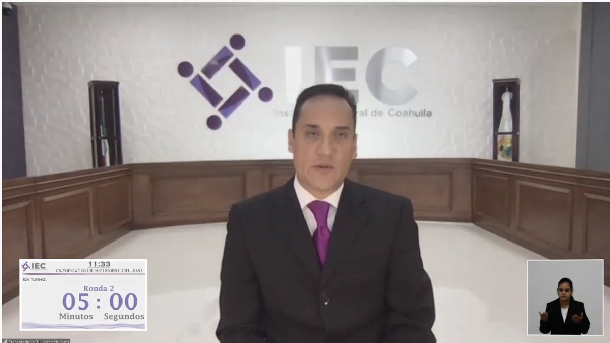 IECoahuila's tweet photo. Estamos en la Segunda Ronda del Primer Debate en Línea que toca el tema de #DerechosHumanos, con candidatas y candidatos de la #RegiónLaguna. Síguenos en Youtube y Facebook del @IECoahuila #Coahuila #DebatesCoahuila #18DeOctubre #SeguroVotamos https://t.co/4HzJFYLlUP